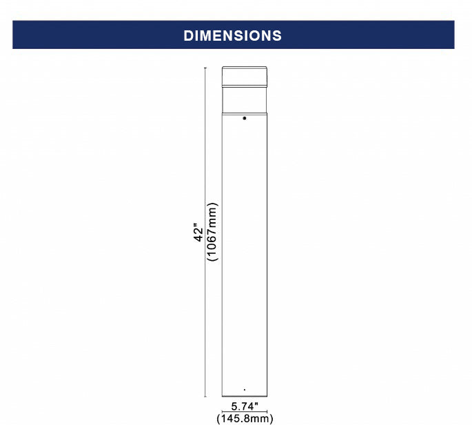 30W Wattage and Color LED Bollard Light- UL/DLC Listed  - 3410 Lumens - 150W MH Equal - 3000K/4000K /5000K (Round Head)