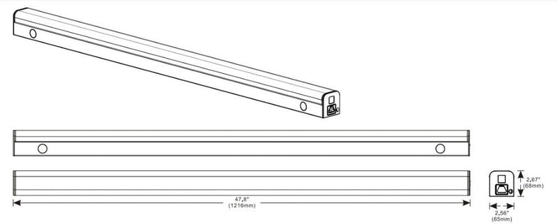 70W Color and Wattage Selectable LED 8FT Strip Light-UL/DLC Listed-8624 Lumens-3000K/4000K/5000K