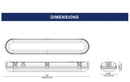 24W Color Selectable LED 2FT Vapor Tight Light-UL/DLC Listed-3423 Lumens-3000K/4000K/5000K