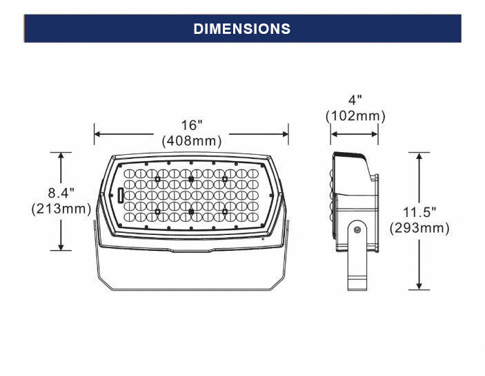 194W LED Flood light - UL/DLC Listed - 23465 Lumens - 400W MH Equal - 4000K or 5000K