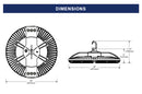 186W LED Round Highbay Light - UL/DLC Listed  - 25026 Lumens -400W MH Equal - 5000K