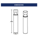 36W LED Bollard Light- UL/DLC Listed  - 3960 Lumens - 150W MH Equal - 4000K (Flathead)