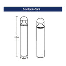 36W LED Bollard Light- UL/DLC Listed  - 3610 Lumens - 150W MH Equal - 4000K (Roundhead)