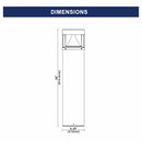 38W LED Bollard Light- UL/DLC Listed  - 3550 Lumens - 150W MH Equal - 4000K