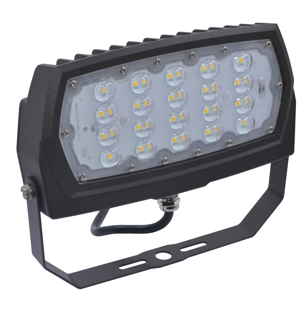 LED Mini Flood Light, U-Bracket Mount, Black, 30W, 3000 Lumens