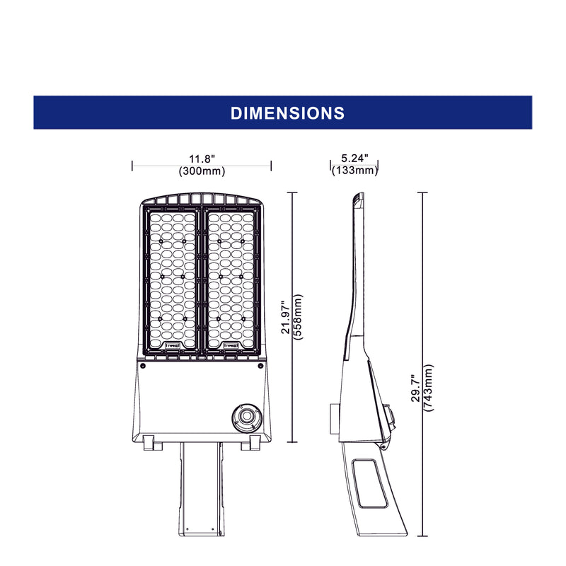 190W LED Arealight - 31692 Lumens - 5000K-UL/DLC Premium Listed