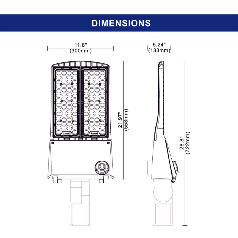 190W LED Arealight - 31692 Lumens - 5000K-UL/DLC Premium Listed