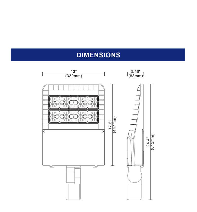 147W LED Arealight - 17785 Lumens - 5000K-UL/DLC Premium Listed