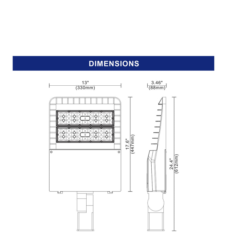 226W LED Arealight - 29662 Lumens - 3000K-UL/DLC Premium Listed