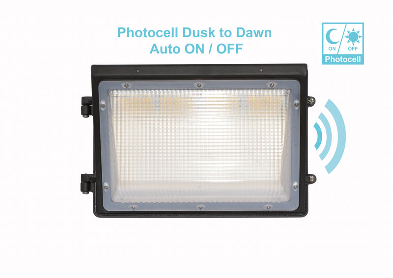 46W Wattage and Color Selectable LED Wall Pack light -UL/DLC Listed-6422 Lumens-150W MH Equal-3000K/4000K/5000K with Dusk to Dawn Photocontrol capability